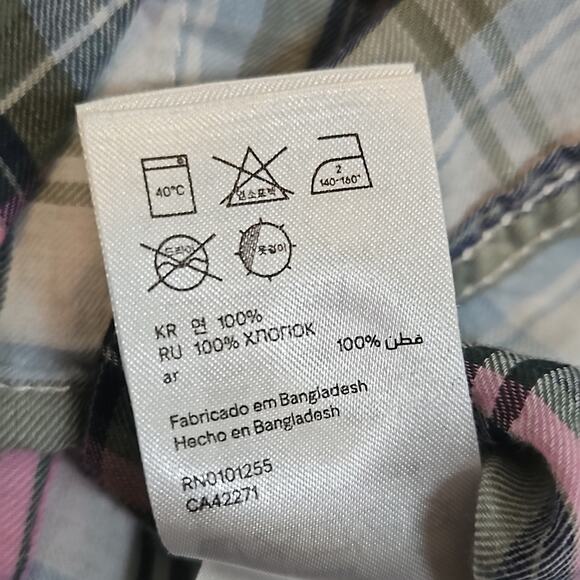 H&M L.O.G.G. Plaid Long Sleeve Cotton Shirt Sz 6 - Picture 10 of 10